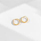 Simple Hoop Earrings 304 Stainless Steel With 18K Real Gold Plated Waterproof Non Tarnish