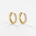 Stylish Hoops 18K Real Gold Plated Solid Color 304 Stainless Steel Waterproof Non Tarnish Earrings