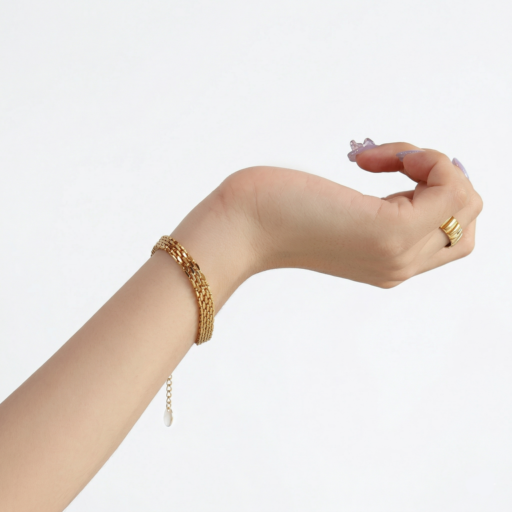 Chain Bracelet PVD Coated — 18K Gold Plated Stainless Steel Waterproof