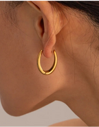 Hoop Earrings PVD Coated Real Gold Plated 18K Gold 304 Stainless Steel Waterproof Non Tarnish
