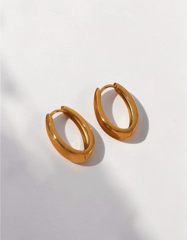 PVD Coated Real Gold Plated 18K Gold 304 Stainless Steel Waterproof Non Tarnish Earrings