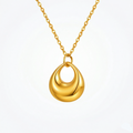 Waterdrop Pandent PVD Coated Real 18K Gold Plated 201 Stainless Steel Waterproof Non Tarnish