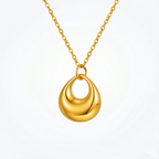 Waterdrop Pandent PVD Coated Real 18K Gold Plated 201 Stainless Steel Waterproof Non Tarnish