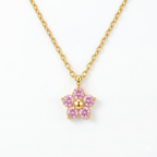 Flower Necklace PVD Coated 18K Gold Platinum 304 Stainless Steel Waterproof Non Tarnish