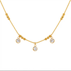 Shiny Pearls Necklace PVD Coated Real 18K Gold Plated 201 Stainless Steel Waterproof Non Tarnish