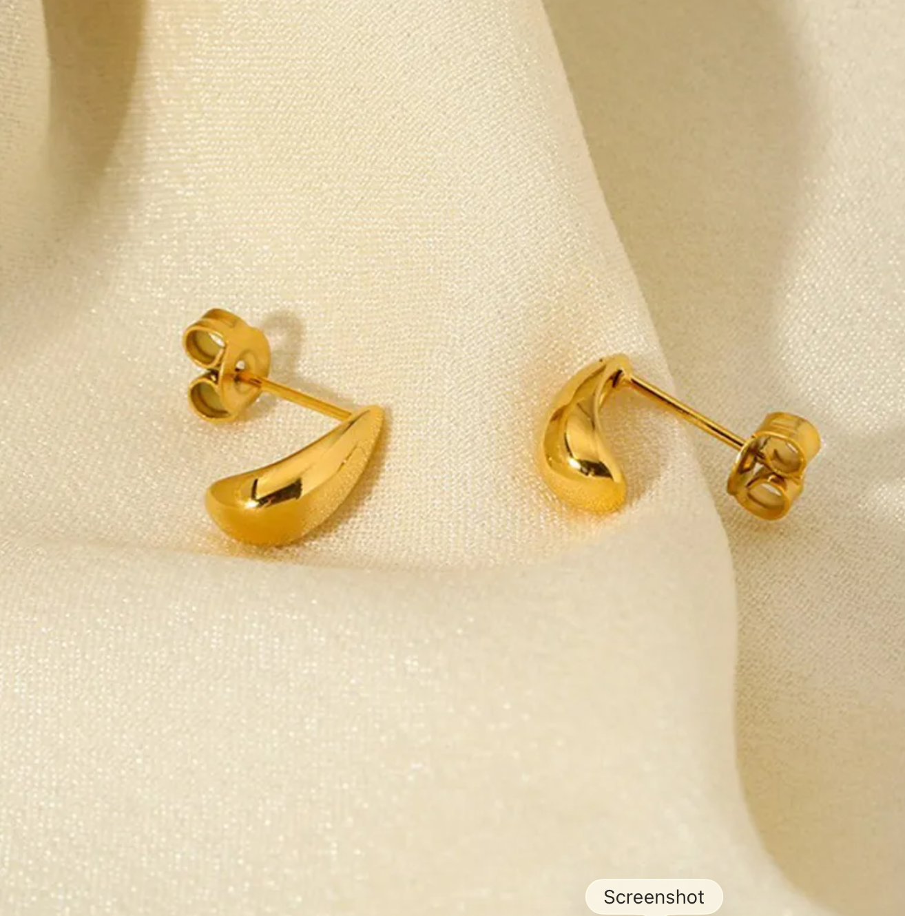 Elegant Mini Waterdrop Earrings Women's Fashion Stainless Steel Waterproof Ear Jewelry Simple Versatile 18K Gold Plated