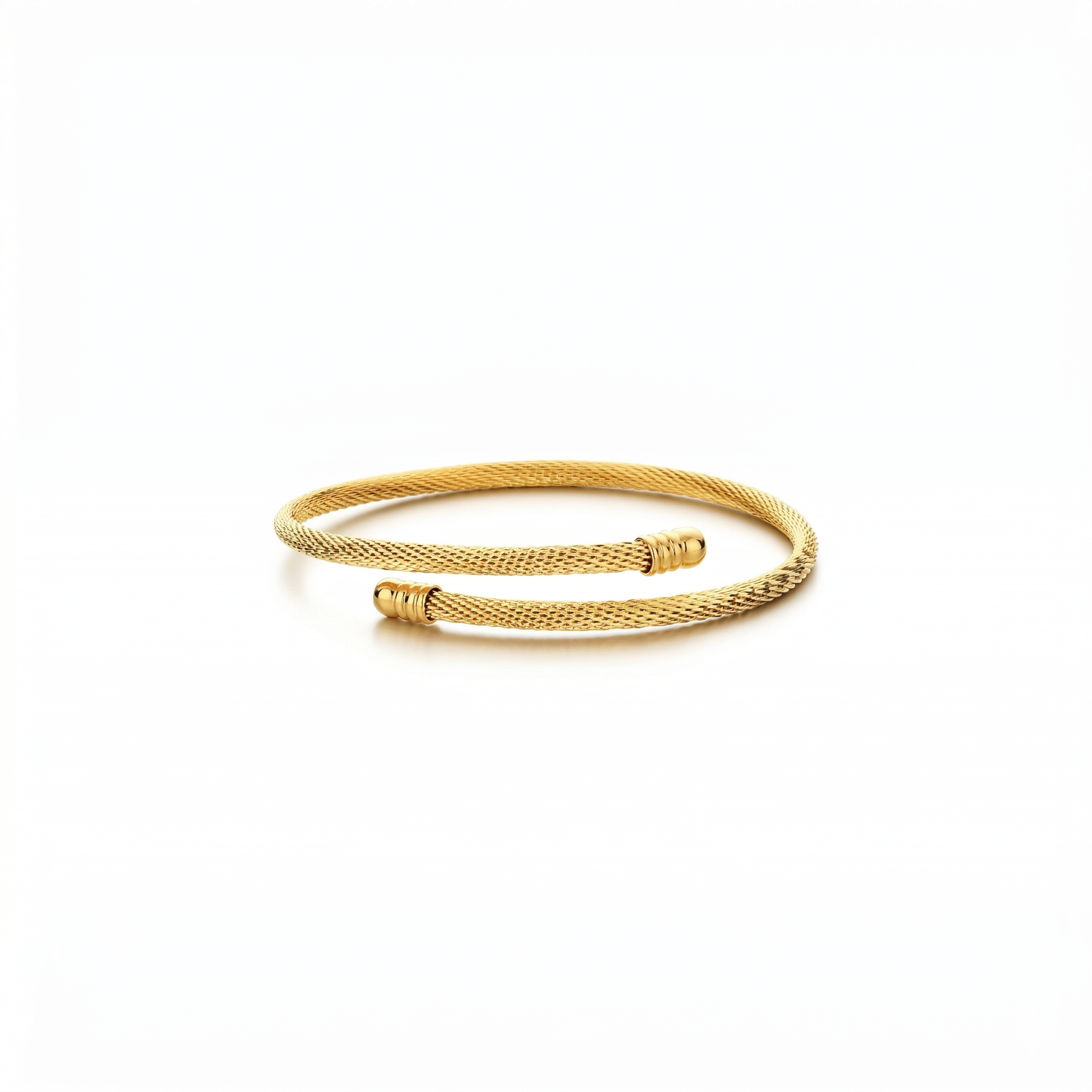 Mesh Cuff Bracelet Real Gold Plated 304 Stainless Steel Waterproof Non Tarnish