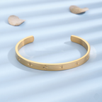 Cuff Bracelet PVD Coated Real 18K Gold Plated 304 Stainless Steel Waterproof Non Tarnish