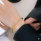 Inlay Zircon Bangle 18K Gold Plated Lady