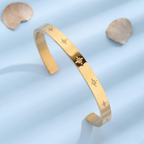 Cuff Bracelet PVD Coated Real 18K Gold Plated 304 Stainless Steel Waterproof Non Tarnish