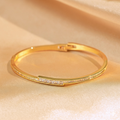 Inlay Zircon Bangle 18K Gold Plated Lady