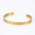 Sun Open-Ended Bracelet 18K Gold Star Stainless Steel Fashion Waterproof Non Tarnish