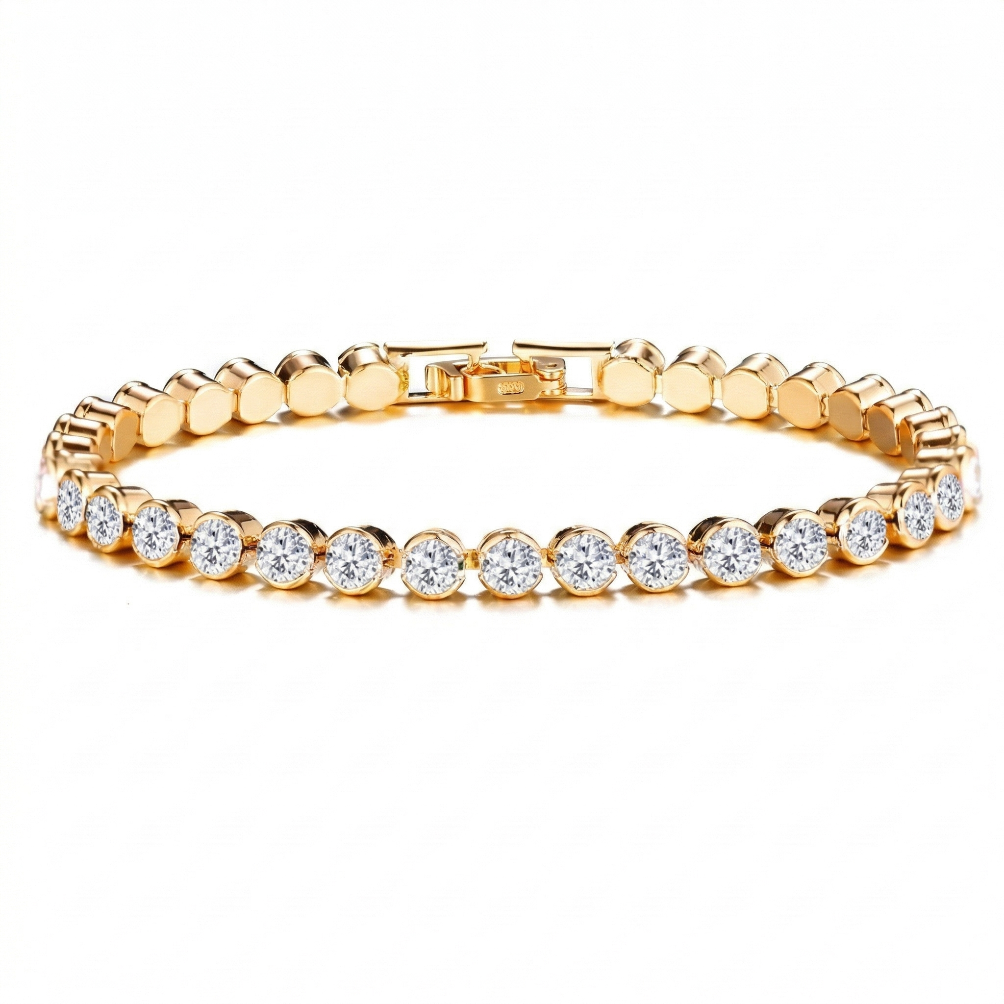 Inlay Rhinestones Bracelet Copper Plating