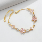 Simple Style Flower Copper Inlay Bracelet