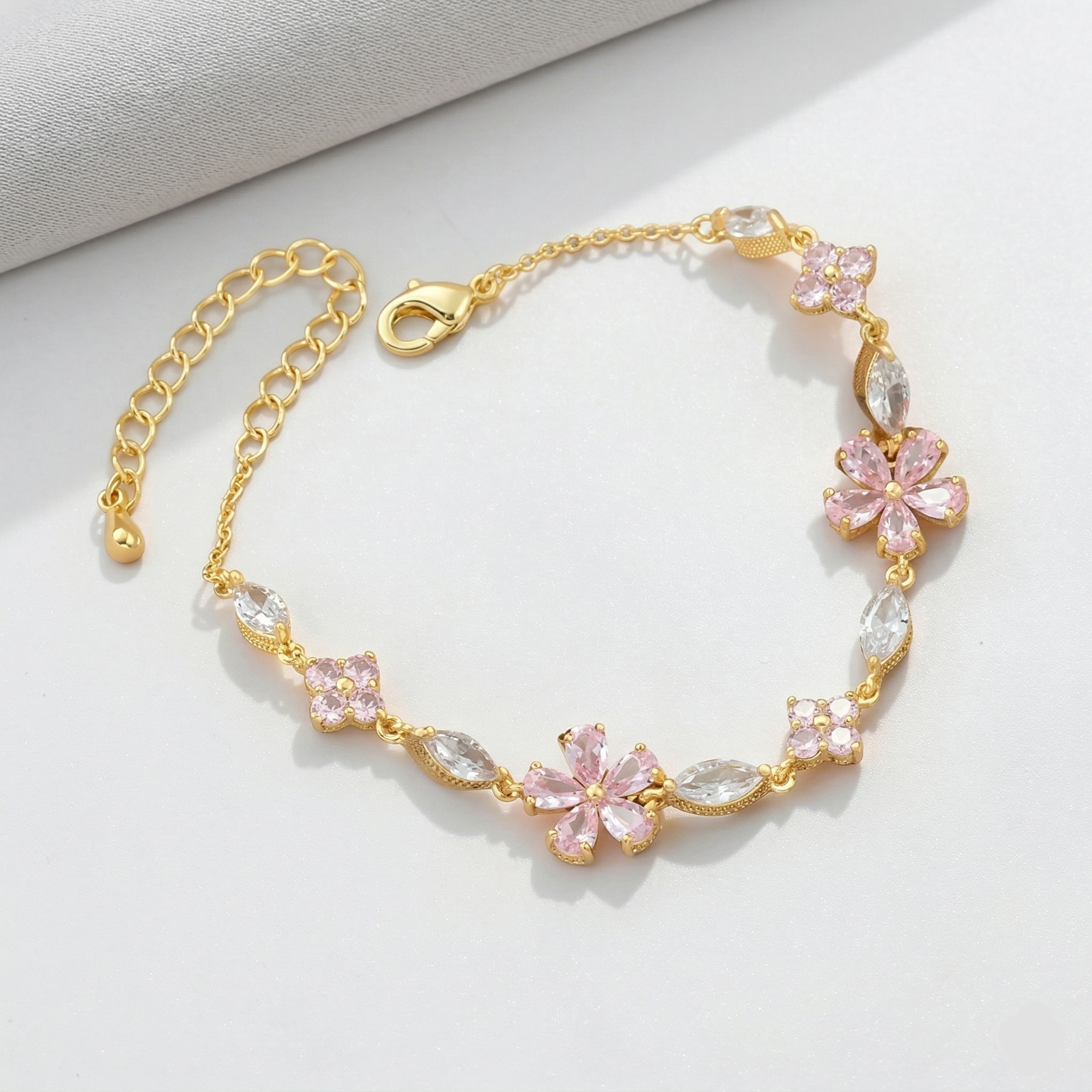 Simple Style Flower Copper Inlay Bracelet
