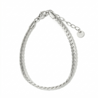 Silver Coloured Bracelet PVD Coated Real Gold Plated 16K White Plating 304 Stainless Steel Modern Waterproof Non Tarnish Bracelet